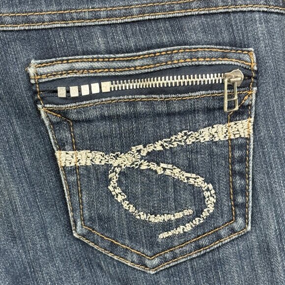 Girl Vivi Womens Medium Distressed Skinny Jeans Back Pockets Embroidered - Picture 3 of 6